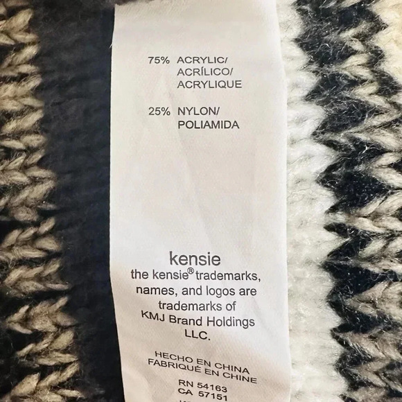 KENSIE Women Long Sleeve Open Front Long Gray Striped Cardigan Sweater Sz XS/S - Picture 11 of 12